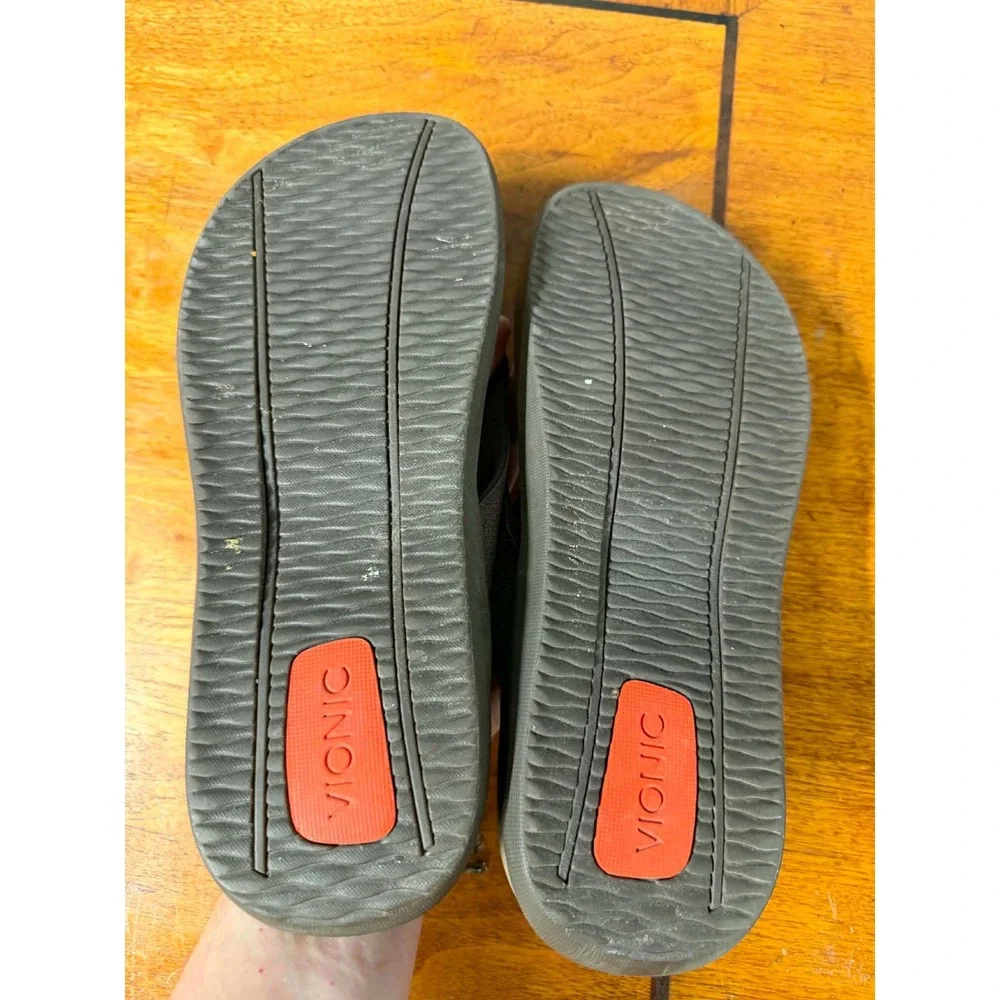 Vionic Mens 8 Womens 9 Brown Wave Flip Flop Sandal Orthotic Arch Support 44WAVE